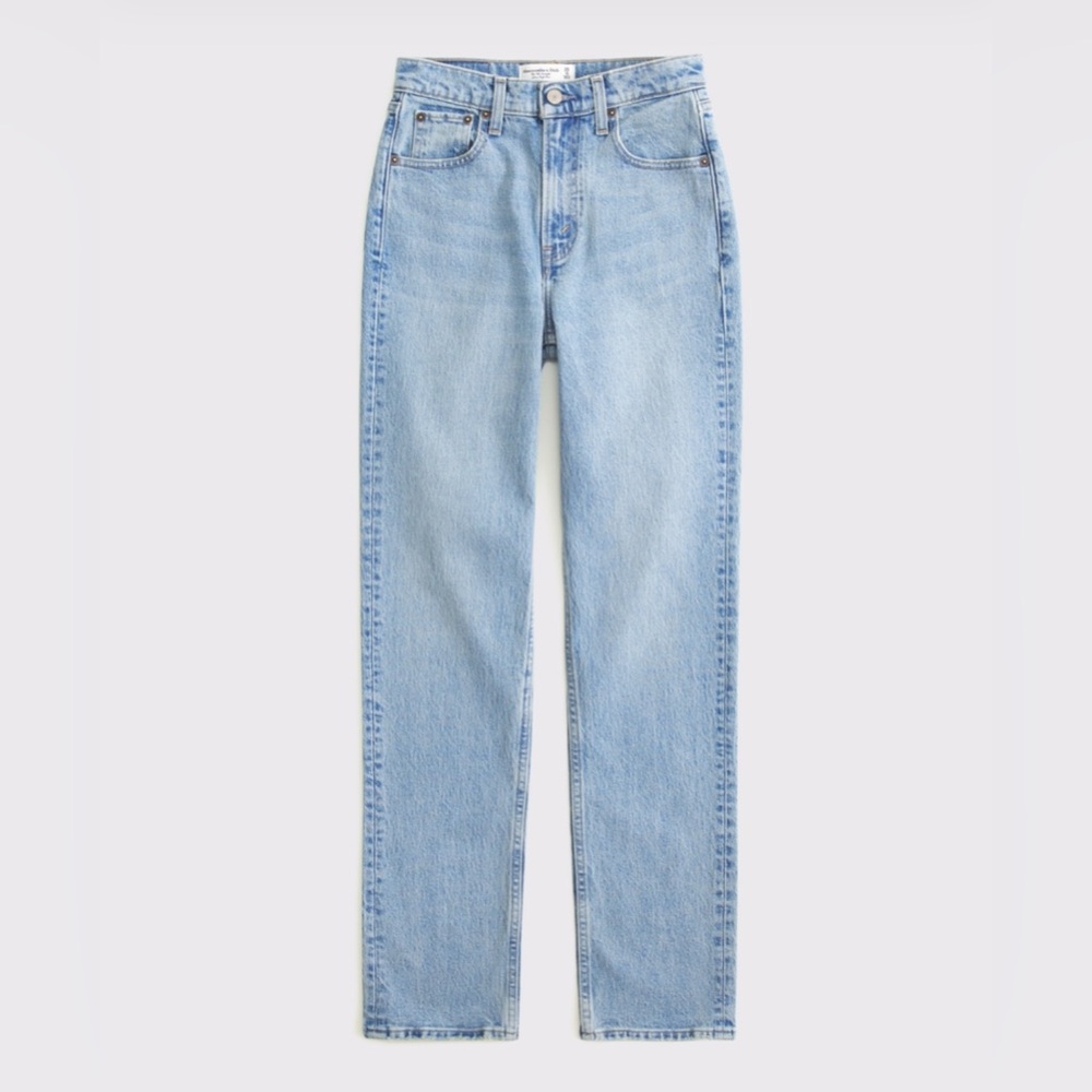 Abercrombie 90s Straight Ultra High Rise Jeans Light Wash | 26L